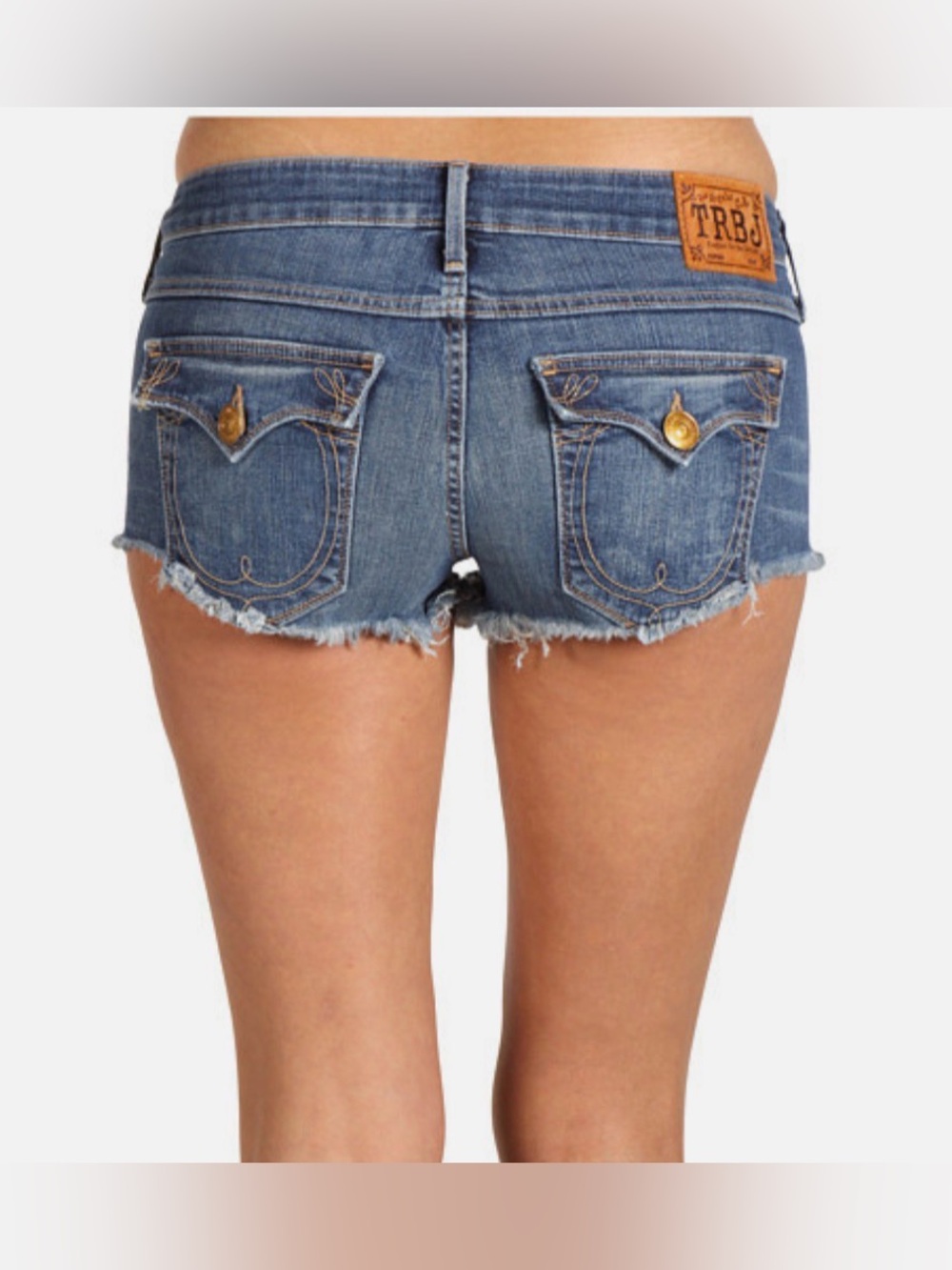 True Religion Jeans Joey Lonestar Cut-Off Lowrise Shorts Blue Westwood